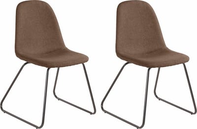Colby-Eetkamerstoel - Bruin Stof - Set van 2