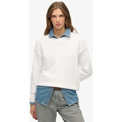 Superdry Essential Crew Neck Trui White Grootte: 42