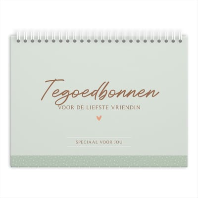 Fyllbooks - Tegoedbonnen Boekje Voor de Liefste Vriendin - 10 Tegoedbonnen - 3 Zelf Invullen - Invulboekje - Tegoedbon Cadeau Vriendin - Groen