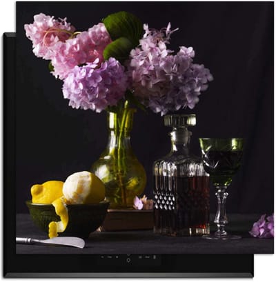 KitchenArt - Baroque Bloom - Inductie Beschermer - 59x52 cm - Kookplaat Beschermer - Luxe Afdekplaat Inductieplaat - Anti-slip & Oprolbaar - Beschermmat Inductiekookplaat