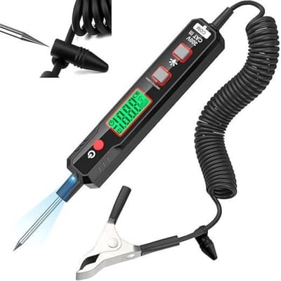 GELLDG Spanningszoeker - Digitale Circuittester 0,8-100V DC - Continuïteitstester met Zaklamp - Geschikt voor Autobatterij en Elektrische Systemen - Plastic Behuizing - Afmetingen 19,5x2,5x2,8cm