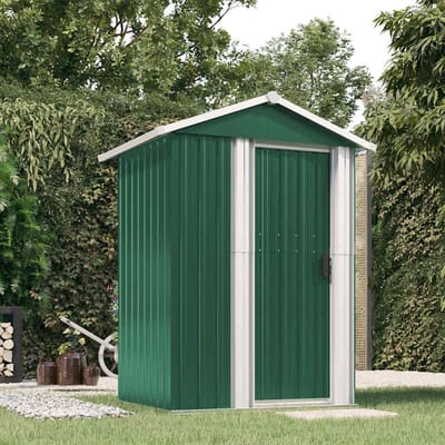 vidaXL - Tuinschuur - 126x97,5x177 - cm - gegalvaniseerd - staal - groen