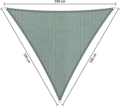 Shadow Comfort® Gelijkzijdige driehoek schaduwdoek - UV Bestendig - Zonnedoek - 500 x 500 x 500 CM - Country Blue