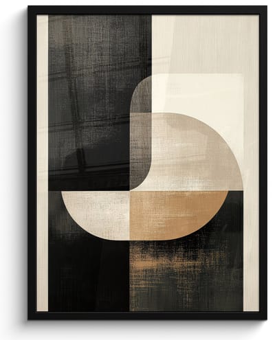 Poster in lijst - Fotolijst 50x70 cm - Posters - Modern - Vierkant - Vormen - Posterlijst zwart - Decoratie - Wanddecoratie woonkamer - Muurdecoratie slaapkamer