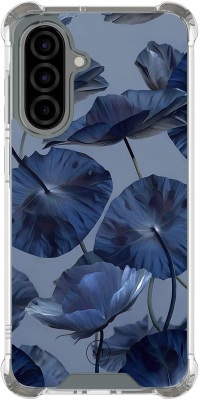 Hoesje (shockproof) geschikt voor Samsung Galaxy A56 - Dusky blooms - Extra sterke case - TPU/polycarbonaat - Bloemen - Paars, Transparant