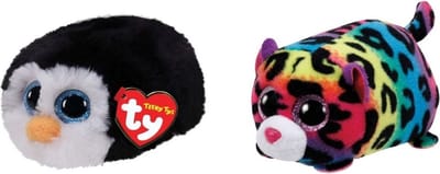 Ty - Knuffel - Teeny Ty's - Waddles Penguin & Jelly Leopard