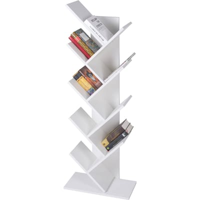 Boekenplank 50x25x140 cm Wit incl. 8 niveaus in ML design