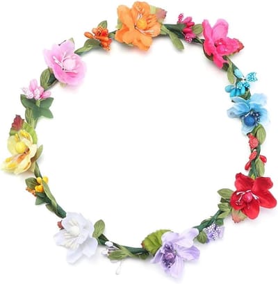 Bloemenkroon Slinger - Bloemen Hoofdband - Feestelijke Decoratie - Verstelbaar Lint - One Size - Multicolor