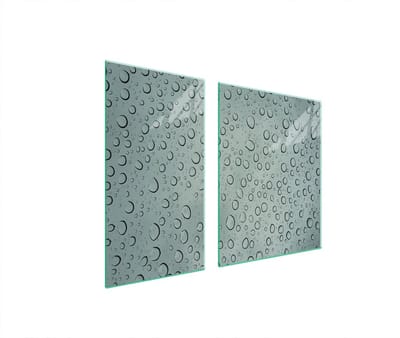 TMK ArtDeko - Serie Krople - Glazen Beschermplaat - 90x52 cm - Geharde Glas