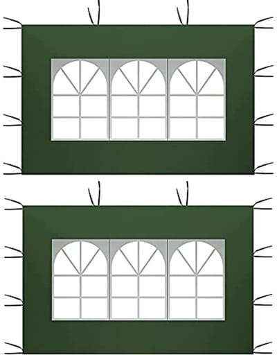 Zijpanelen voor paviljoen met PVC-venster - 2 stuks - Waterdicht en UV-bescherming - Ideaal voor tuin en outdoor evenementen