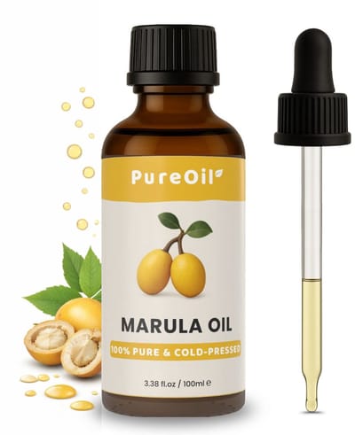PureOil – Marula Olie – 100ml - Koudgeperst & Hexaanvrij – 100% Puur, Natuurlijk – Olie Voor Haar | Huid | Gezicht | Scalp | Wimpers | Wenkbrauwen | Nagels | Massage - Haarolie & Haarolie