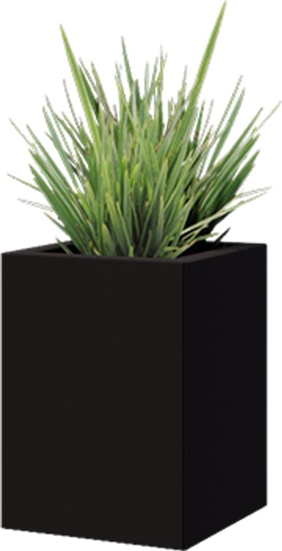 Gepoedercoat staal - plantenbak - Vierkant - 30x30x40cm - Zwart - Met bodem - MySteel