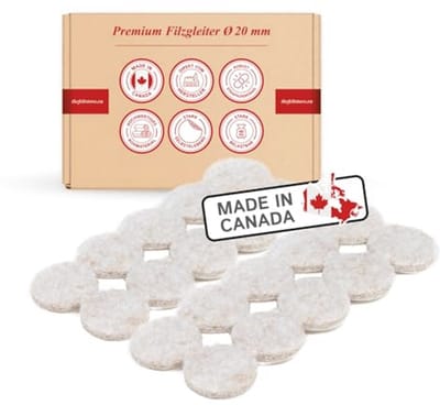 Zelfklevende Viltglijders Rond 20 mm - 12 Stuks voor Meubels, Lichtbruin - Bescherming voor Parket en Laminaat
