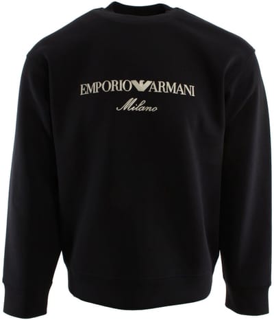 Crew Neck Sweatshirt Milano Logo - Blue Sweaters