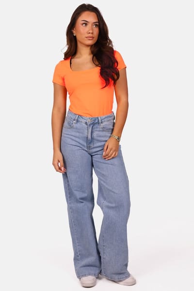 Getdrezzed Body - Maat: L - T shirt met vierkante hals oranje