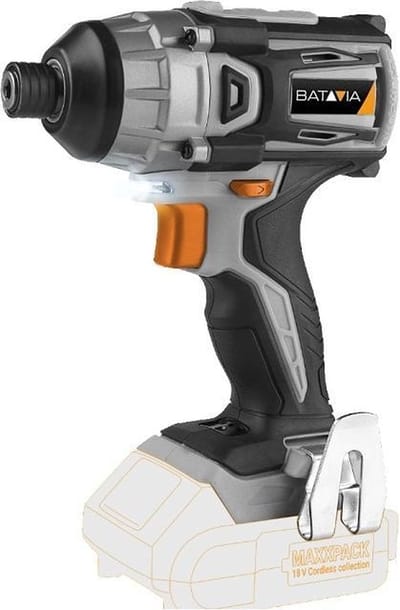 Batavia Accu 18V slagschroevendraaier brushless - Excl. Accu en Oplader - 2200 RPM - 3300 BPM - Elektronische snelheidsregeling - Geïntegreerde werklamp - Maxxpack