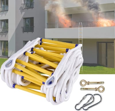 Noodladder - Veiligheidsladder Brandtrap - Snelle Ontsnapping - Hoge Draagkracht - Tot 30 Meter - Wit