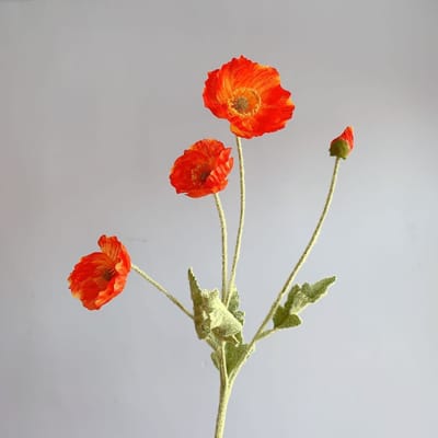 Boeket van 4 Kunstbloemen Klaproos Nepbloemen Voor Huisdecoratie Tuinfeest Bruiloftsdecoratie Doe-het-zelf Accessoires zonsondergang