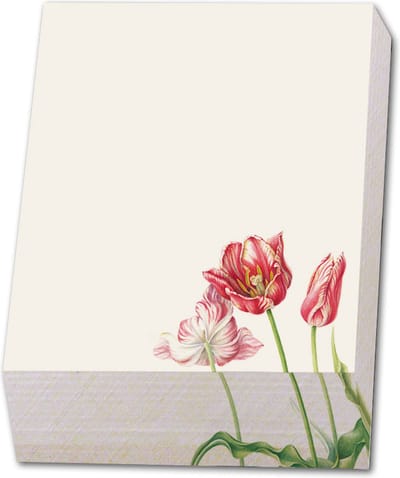 Bekking & Blitz - Memoblok - Memo blocnote - Notitieblok - Kunst - Botanische kunst - Bloemen –-Tulpen - Tulipa 'Zomerschoon' - Anita Walsmit Sachs - Uniek design