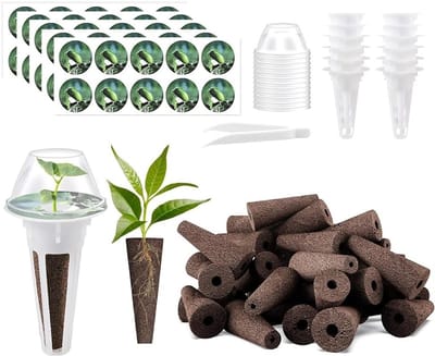 50 Stuks Hydroponische Kweek Sponsen met Labels, Plant Baskets en Isolerende Deksel voor Binnen Tuinieren en Planten Groei