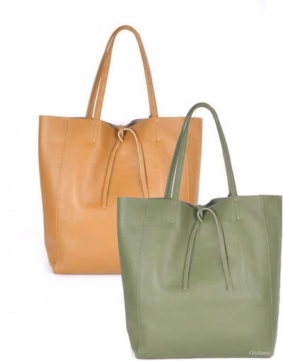 Giuliano lederen shopper Eliana - Olijfgroen - Dames - Made in Italy