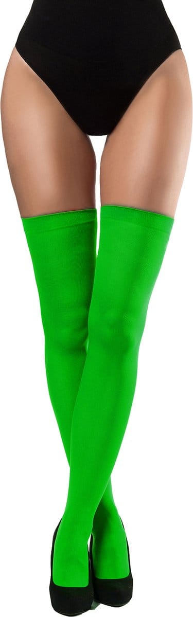 Partychimp Kousen Dames voor bij Carnavalskleding Dames Carnaval Accessoires Verkleedkleren Volwassenen - Polyester - Neon Groen - One-size