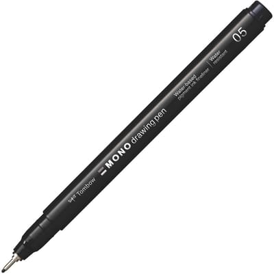 Tombow Mono Fineliner - 05 - 0.44 mm - Stevige punt - Zwart