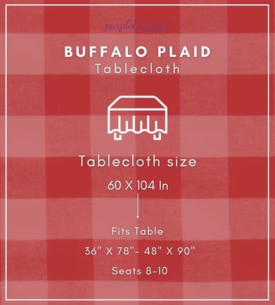 Tafelkleed Buffalo Check - Tafelkleed Katoen - Dineren en Feesten - 100% Katoen - 58" x 108" - Rood/Wit