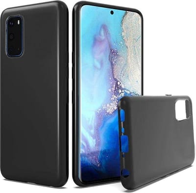 Flexibele achterkant Silicone hoesje zwart Geschikt voor: Samsung Galaxy S20 FE