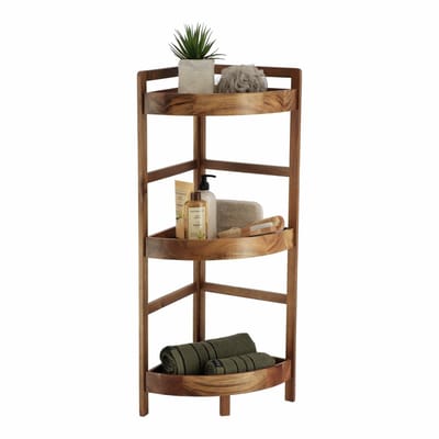 Tendance Hoekkast met 3 planken - acacia hout - 85 x 29 x 29 cm - opbergkast / wandkast