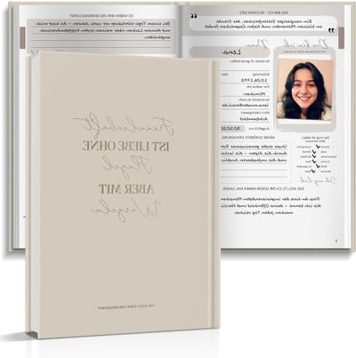 Vriendenboek met kalligrafisch thema in kaki kleur - Persoonlijke herinneringen vastleggen, uniek cadeau voor vrienden en familie