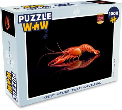 Puzzel Kreeft - Oranje - Zwart - Opvallend - Legpuzzel - Puzzel 1000 stukjes volwassenen