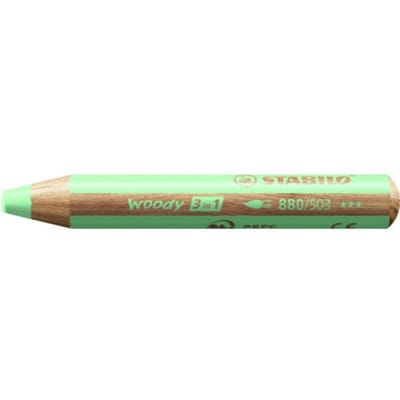 Kleurpotloden STABILO 880 woody 3 in 1 multitalent pastel groen | 5 stuks