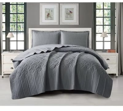 Cinar – bedsprei set – Nilufer CNR004 – 3-delig – donkergrijs – 240x260 cm, 50x70 cm