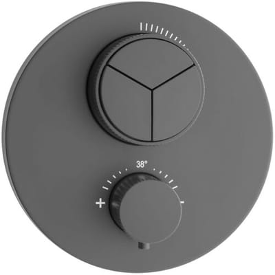 Herzbach DEEP GREY concealed thermostat PUSH round 23.803055.1.06