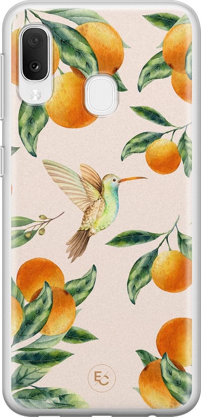 Hoesje geschikt voor Samsung Galaxy A20e - Tropical fruit - Soft Case - TPU - Natuur - Oranje - ELLECHIQ
