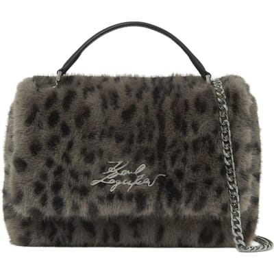 Karl Lagerfeld K/textured Sign Shoulder Bag Grey Leopard Taglia: OS | Borse a mano Outlet | Donna | Grigio