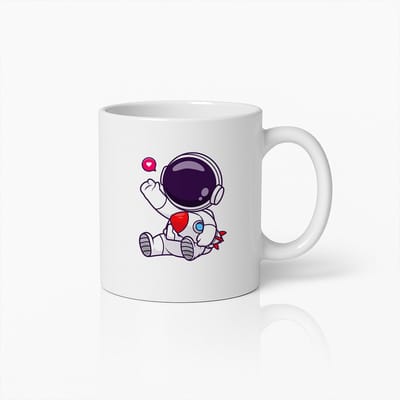 Schattige Astronaut met Raket Mok – Leuke Ruimte-Thema Koffiebeker voor Kinderen en Sci-Fi Fans