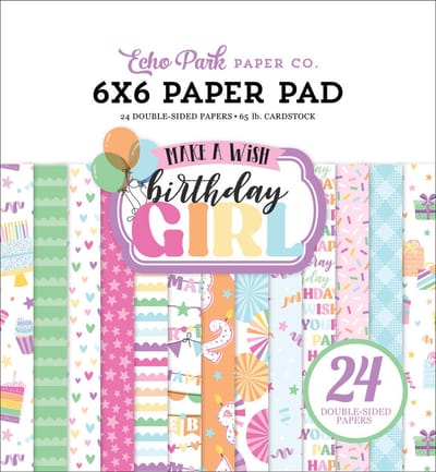 Echo Park - Make a Wish Birthday Girl 6x6 Paper Pad (MWG349023)