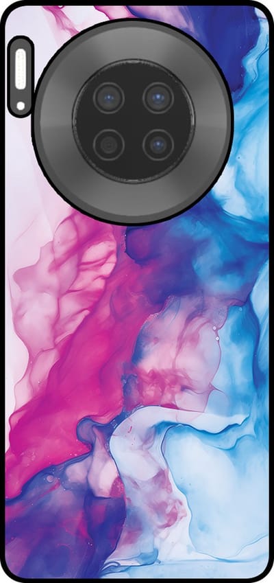 Smartphonica Telefoonhoesje Geschikt voor Huawei Mate 30 met Roze Blauw Marmer Opdruk - TPU Backcover Case Rose Blue Marble Design geschikt voor Huawei Mate 30