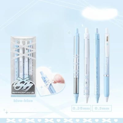 4 stuks/set 0.38mm/0.5mm Gelpennen Set Balpen Zwarte Inkt Druk Gelpen voor Schrijven Student Benodigdheden Schrijfwaren