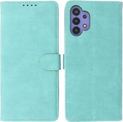 Samsung Galaxy A32 5G Hoesje - Portemonnee Book Case - Kaarthouder & Magneetlipje - Kunstleer - Turquoise