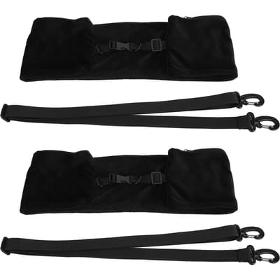 2-pack Opvulbaar Reiskussen Zacht Fluweel Vulbaar Vliegtuig Nekkussen met Riemen voor Kleding black