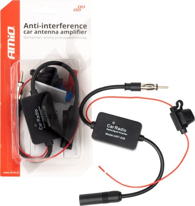 Anti-Interferentie Antenneversterker 12V voor Autoradio - Betere Radio-Ontvangst