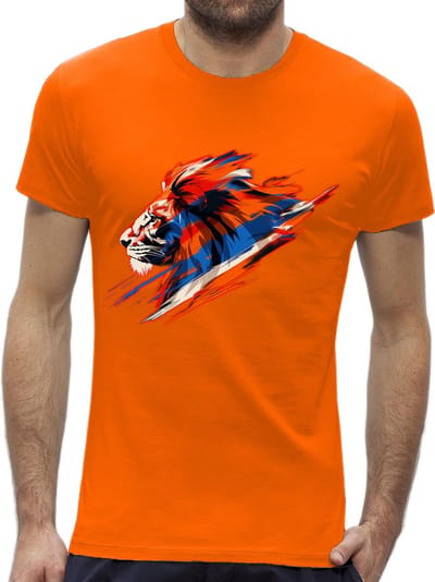 Heren shirt Oranje /Leeuw NL vlag / EK mannen shirt / WK Heren shirt / Oranje Koningsdag shirt/ Maat S