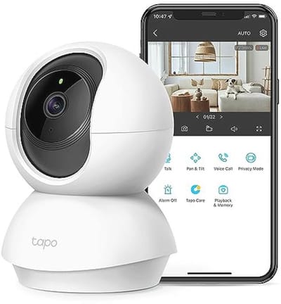 2K Pan Tilt Baby Monitor en Dieren Camera met Bewegingsdetectie en Nachtzicht