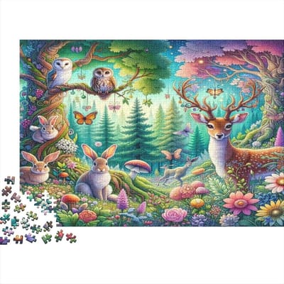Legpuzzel 1000 stukjes - Puzzel volwassenen Educatief spel - Ontspanning thuis - Recyclebaar materiaal - 52x38 cm - Magical Forest
