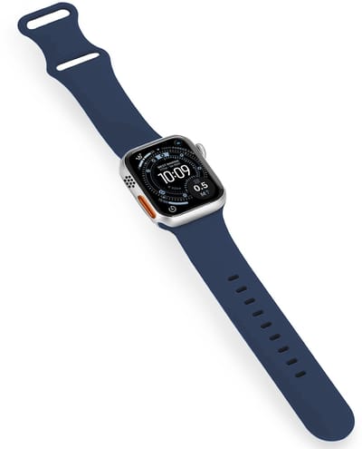 Bandje Geschikt voor Apple Watch Ultra 1, 2, 3 (49 mm) Siliconen Verstelbaar Polsband - Horloge Bandje - Donkerblauw