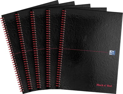 Glanzend Draadgebonden A4 Notebook - Pack van 5 - 140 Pagina's