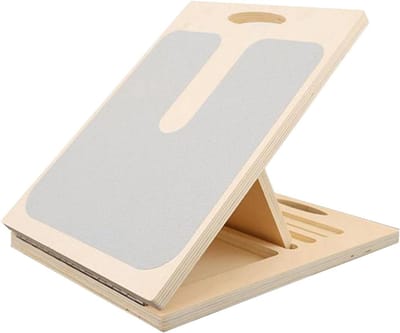 Kuitspier Rekker - Kuitrekker Schuine Plank - Fitness Oefeningen - Aanpasbare Rekhoeken - Tot 115 kg - Houtkleur